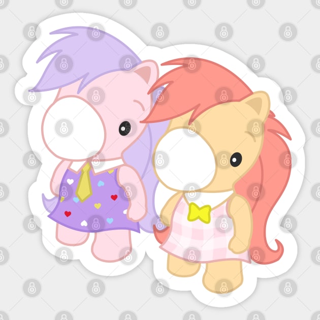 Japanese Little Pony Illustration Milky & Pinky Sticker by RetroGeek